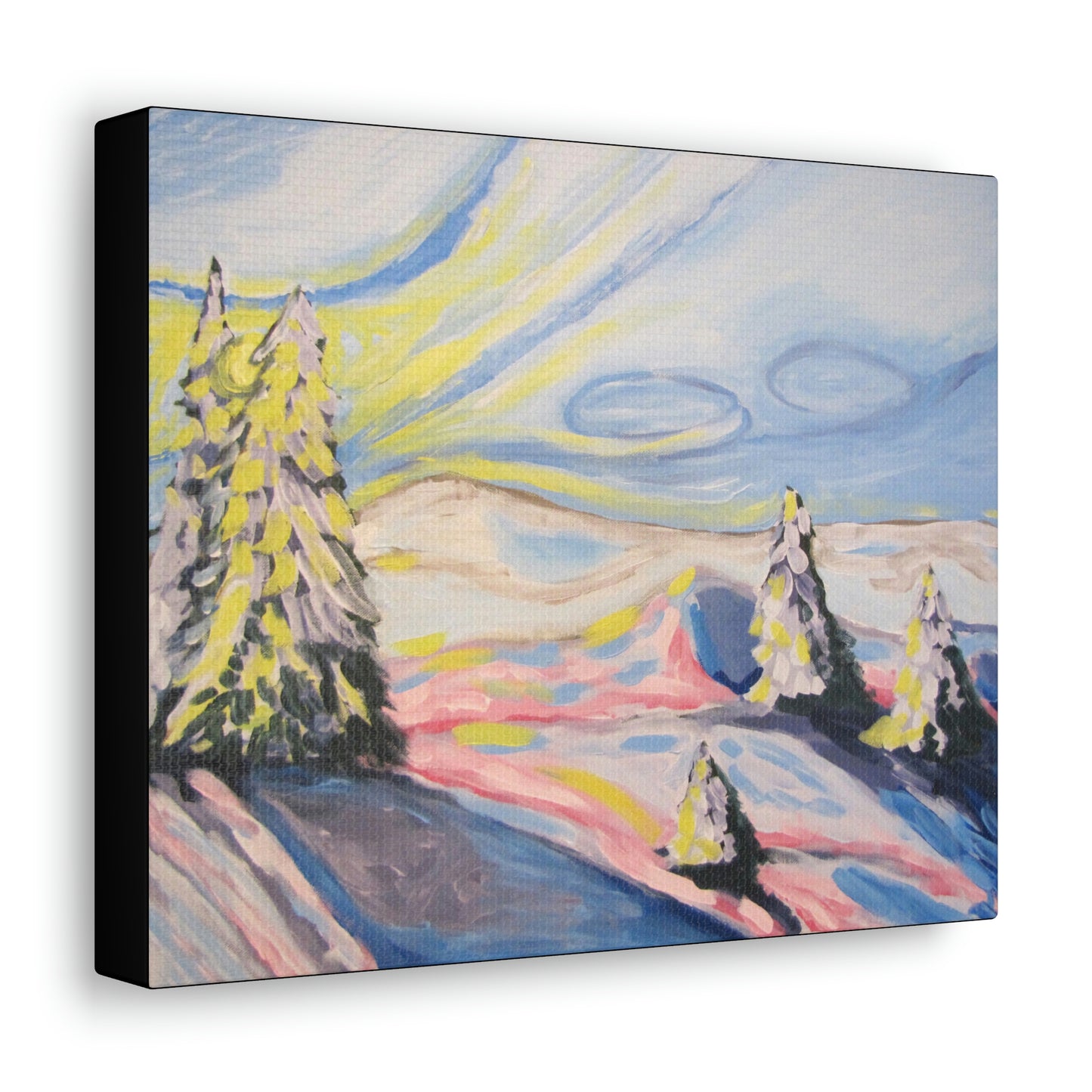 Snowy Skies Canvas Print by Peter Scott Elliott